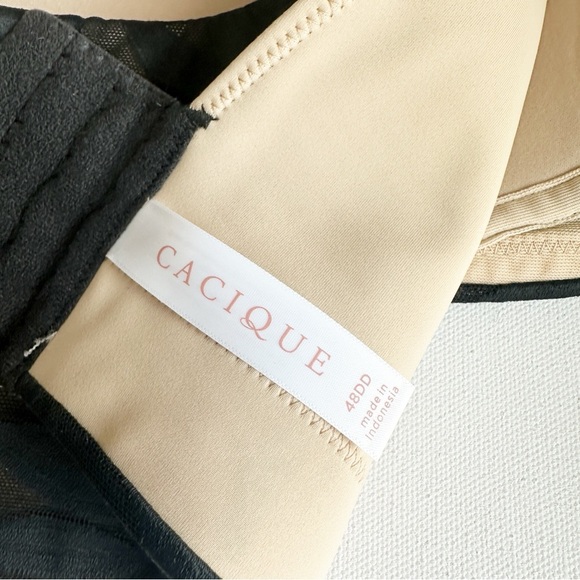 Cacique Invisible Lace Backsmoother Balconette Bra Black Size 48DD Black - Picture 4 of 8